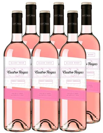 Cuatro Rayas Blush Rose - Vino Rosado (6 Botellas x 750ml)