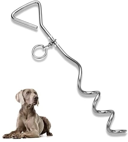 Heavy Duty Steel Ground Spike Stake (41cm) Spike for Tie Out Cable Dog Tether Outdoor Accessories (Stake Only) (1 Pack)