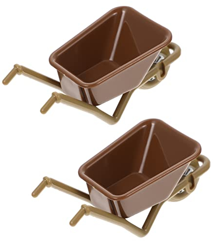 ibasenice Puppenhaus Simulierte Schubkarren - 2 PCS Mini Cart Modelle Simuliert Cart Ornamente Mikro Landschaft Ornamente Puppenhaus Möbel Für Action Figuren
