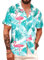 APTRO Men's Hawaiian Shirt Short Sleeved Floral Summer Beach Funky Party Holiday Shirt Flamingo MF097 XXL