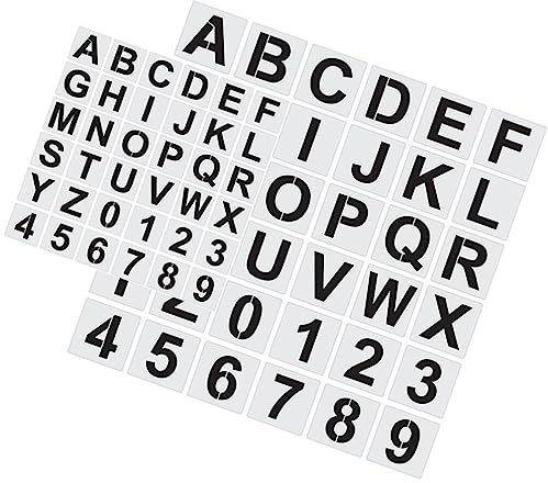 Ciieeo 72stücke Teilige Wiederverwendbare Sprühschablonen Kompakte Buchstabenschablonen Aus Pet Für DIY-projekte Wandmalerei Und Handarbeiten