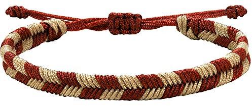 JENDEAR SHINE Pulsera de Cuerda Trenzada Para Hombre, Ajustable a Cuadros Tejida a Mano, Regalo Para Hombres.