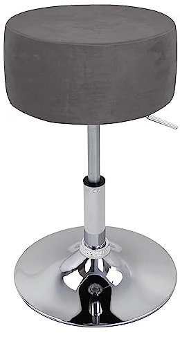 XGANGM Velvet Hockerbezug Rund Durchmesser 33.5cm H17cm Rund Barhocker Hussen Bezug stuhlhussen barhocker rund Stretch Stuhlbezug Schonbezug Protector für Home Büro Bar,Dark Gray,2PCS 33.5x17cm