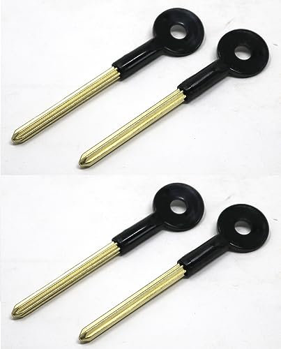 fiXte Universal Extra Long Brass Bolt Key Security Rack Door Star Key Lock for Doors and Windows 110mm Key Length 60mm (Pack of 4)