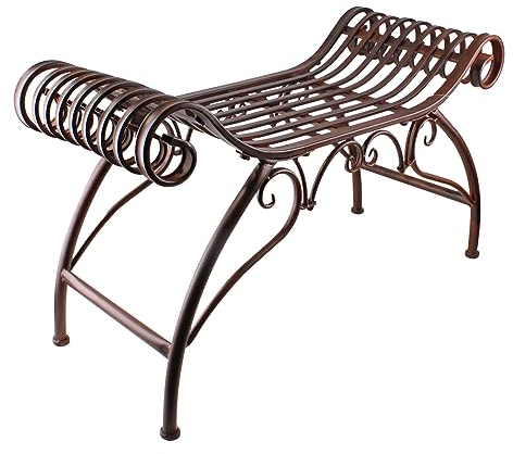 Lemodo antike Sitzbank aus Eisen, Gartenbank, Eisenbank, Gartenmöbel, Parkbank