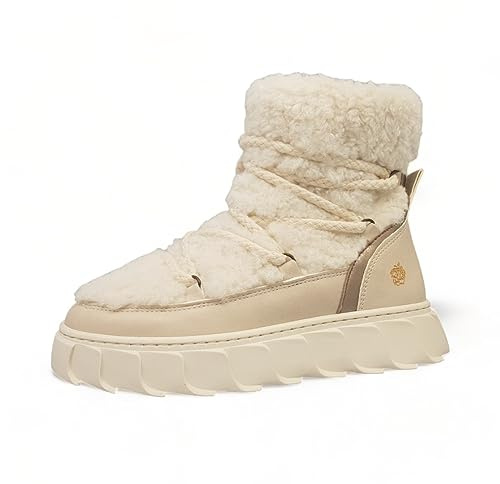 Apple of Eden Damen Winterstiefel in Beige, Größe 40