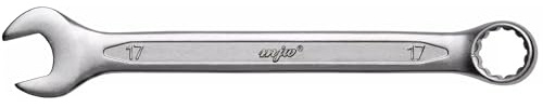 MJW Ringschlüssel 17 mm - Maul-Ringschlüssel aus CrV Stahl, DIN 3113 15° abgewinkelter Ring & Gabel ergonomischer Griff Werkzeug für Werkstatt