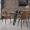 ML-Design Esszimmerstühle 4er Set, Braun, Küchenstuhl aus Kunstleder, Wohnzimmerstuhl mit Rückenlehne, Polsterstuhl mit Metallbeinen, Ergonomischer Stuhl für Esstisch, Esszimmerstuhl Scandinavian
