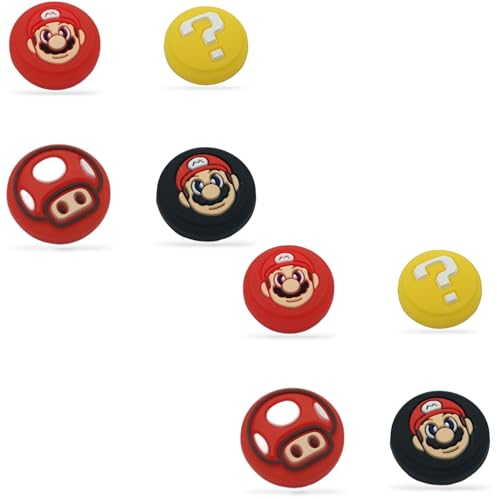 MatoSan® 8X Joystick Kappen Kompatibel mit Nintendo Switch Grip Joy Con Grip Thumbstick Grip Switch Lite OLED Zubehör Thumb Grips Nintendo Switch Daumenkappen | Steam Deck Zubehör Schutz (Super)
