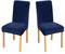 JHLD Stretch Stuhlhussen 2er Set, Stuhlbezug Samt Weiche Stuhlhussen Für Esszimmerstühle Abnehmbare Waschbar Für Hotel Bankett-Navy blau-2 Stück