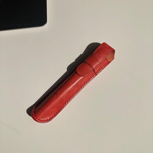 Ein Etui für Montblanc Stifte aus echtem Leder Füllfederhalter Kuli Etui Leder Stifteetui Für 1 Stift Stiftetui mit Klappe Personalisiertes leder Etui (Red Art Maya)