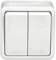 Jandei - Mecanismo Superficie Policarbonato Blanco, 10A 250V (Doble Interruptor)