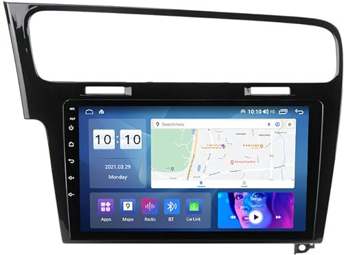 PLOKM Android 12 Autoradio Android per V-W Golf 7 2013-2017, GPS Navigatio Car Stereo SAT NAV, Radio 9'' HD IPS Touch Screen Multimedia Video Player FM BT Receiver M100S