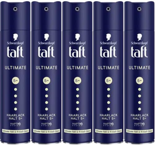 Mit Pufai Grocery, Taft Haarspray Haarlack Ultimate Kristall Glanz Halt 5+ Spray Haarspray 250 Mililiter x 5 Stück