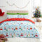Fusion - Christmas Snowman Duvet Cover - Double Bedding Size (200 x 200cm) - Reversible (2 Designs) - 2x Pillowcases - Snowflake Duvet Cover in Duck Egg/Red - Snowman Christmas Bedding for Kids/Adults
