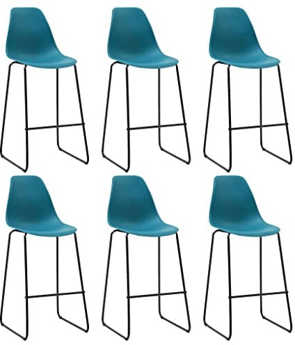 LHOONBB Barhocker, 6-tlg., türkis, Kunststoff, Tisch und Barhocker,