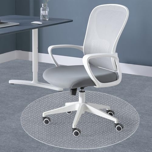 Thickened Office Chair Mat for Carpet, 100×100cm(39×39) Round Rolling Gaming Chair Mat with Anti-Slip Particles, Clear Heavy Duty Floor Protector for Office&Home