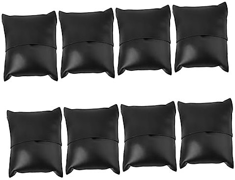 Warmhm Stück Uhrenkissen Armreifkissen Fußkettchenkissen Schwarzer Kissenbezug Schmuckdisplay Kissenkissen Armreifdisplay Uhrenkissen Uhrenhalter Uhren Pu Leder Armbandkissen