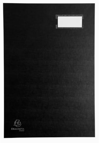 Exacompta - Ref. 57021E – Karton mit 8 Überschriften, Leinwand – Etikettenhalter – laminierter Deckel – 20 Fächer aus rosa Karte mit 3 Perforationen – 24 x 35 cm – Schwarz