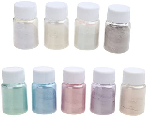 WWHJR 9 Farben Pulver Pigment Perle Epoxidharz für Lipgloss Kunst Harz Kristall Epoxy Füllung