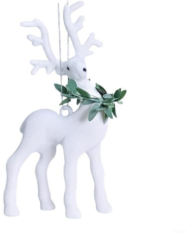 Deko Elch Ornament Elegante Rentier Hängende Dekoration für Weihnachtsfeiern (Weiß)