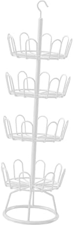 Milageto Drehbares Schuhregal, Schuhaufhänger, Mehrzweck-Schuhregal, Robustes rundes Schuh-Organizer-Regal, Schuhbaum-Regal für den Innen- und Außenbereich im, Weiß