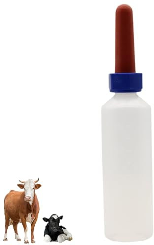 Calf Milk Bottle, 500ml Plastic Lamb Feeding Bottle with Nipple, Baby Livestock Milk Feeder Bottles, Lamb Nursing Bottles for