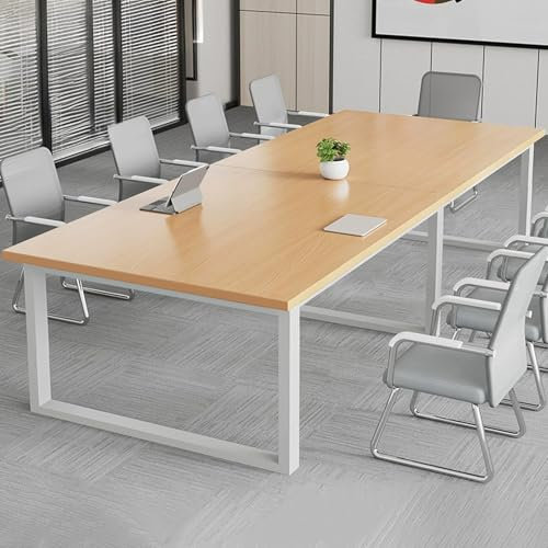 Großer moderner Konferenzraum-Schreibtisch mit Kabelmanagement, rechteckiger Besprechungstisch für Büro, Sitzungssaal