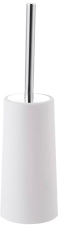 White Toilet Brush & Holder,Stainless Steel Handle,Soft and Flexible Bristles,Removable,Plastic Toilet Brush Set,Deep Clean (White,1 Pc)