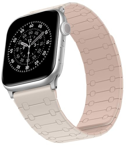 Sixmoat Doppia Faccia Reversibile Magnetico Cinturino Compatibile con Apple Watch Cinturini (Serie10/11) 42/41/40/38mm, Silicone Cinturino per iWatch Ultra SE Serie 11 10 9 8 7 6 5 4 3, Galassia-Rosa