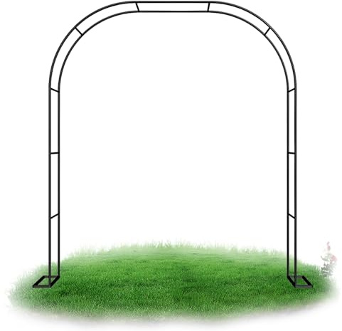 3 m Metall-Gartenbogen Rankgitter für Kletterpflanzen, langlebig, wetterfest, Hochzeitslaube, rostbeständig, schwarzer Rosenbogen für den Innen- und Außenbereich, 3 m x 2,2 m x 25 cm
