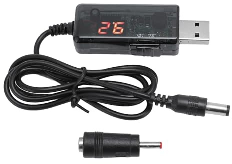 Aramox Powerbank-Routerkabel mit HD-Display, 9V-12V-Ausgang für Unterbrechungsfreies Internet, USB-Powerbank-Boost-Kabel für Router, Optisches Modem