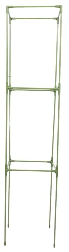 jojofuny Quadratischer Fiberglas Gartenpflanzenrahmen 27X123cm mit Robustem Metallstützstab Rankgitter für Tomaten Gurken und Kletterpflanzen im Freien Vielseitige Pflanzenstütze für