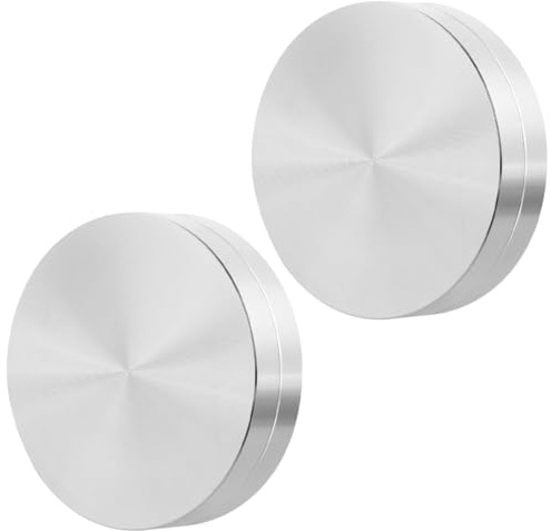 TOYANDONA Aluminiumlegierung Tischdrehtellerlager als Ersatzfuß 2 Stück | Lazy Susan und Kunstpräsentation, Glatte Polierte Oberfläche, Silberfarbig, für Bäckerei und Selbstgemacht