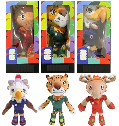 World Sport Fan Peluche – Mascotte de football 1 pièce – Peluche douce pour enfants et adultes – Cadeau parfait pour les fans de football, anniversaire, soirée de jeu