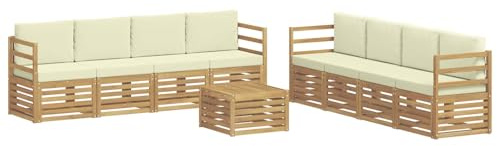 vidaXL Sofagarnituren Massivholz Akazie, Outdoorsofa, modernes Gartenmöbel für gemütliche Terrasse, Lounge, strapazierfähiges Set