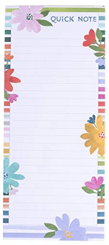 Graphique Magnetischer Notizblock: Strahlende Flower-Power-Einkaufsliste, lustig-dekorative To-Do-Liste, perfektes Geschenk zum Einzug, 100 Blatt zum Abreißen, ca. 10,2 x 23,5 x 1,2 cm