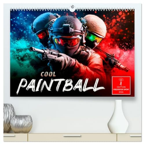 Paintball cool (hochwertiger Premium Wandkalender 2026 DIN A2 quer), Kunstdruck in Hochglanz: Nervenkitzel, Action und Spannung erleben. (CALVENDO Sport)