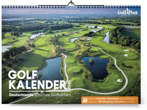 Golfkalender 2025 mit 2für1 Greenfees + 30% Einzelspieler-Greenfee-Rabatten + 25€ All4Golf Gutschein