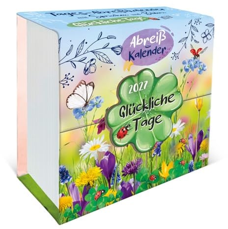 TRÖTSCH - Geschenkkalender Abreißkalender Glückliche Tage 2027: Tischkalender Abreißkalender
