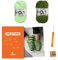 myboshi Häkelset Hausschuhe Suzuka, inkl. No.1 Wolle, Nadel und Anleitung, Schuh-Häkelpaket, 30% Merinowolle Grün mit Häkelnadel