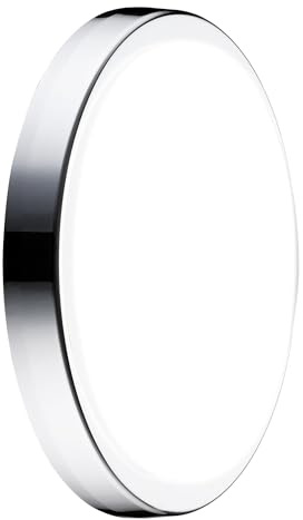 Luceco Eco Indoor LED Bulkhead Light, Decorative Interior Lighting, Round, White/Polished Chrome, IP54, 17W, 1650lm, 4000K, EBH28S40