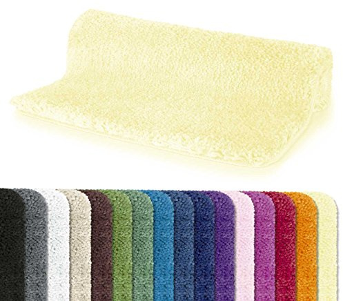 Spirella Highland Mikrofaser-Badematte – rutschfest, schnelltrocknend und waschbar – 100% weiches und strapazierfähiges Polyester – Hellgelb – 60 x 90 cm