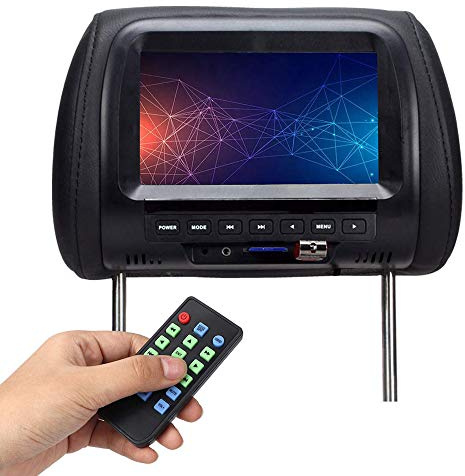 Roboraty Auto Universalsitzkopflehnen-Player Monitore, 9-Zoll-720P-Notenknopf-Multifunktions-LCD-Anzeige, UnterstüTzungs-AV/TV/USB/SD-Karte,Black