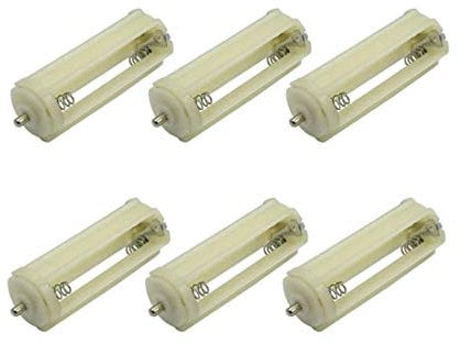 QMseller bnafes Cylindrical Battery Holder Battery Storage Case for 3 x 1.5V AAA Batteries Flashlight Torch White - (6 Pcs)