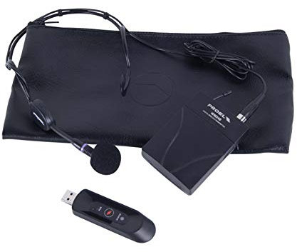 PROEL U24B - Microfono Wireless USB Professionale Dinamico ad Archetto per Voce Canto Karaoke, Nero