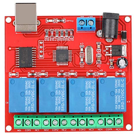 Relaismodul, 4-Kanal 12V Computer USB Smart Switch Modul, PC Relay Switch Controller PC Relais Modul Erweiterungskarte
