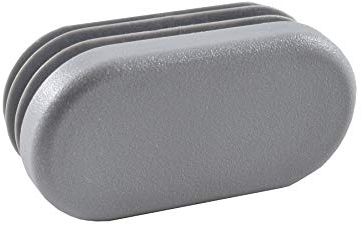 GLEITGUT 4 x Lamellenstopfen oval 40 x 20 mm Endkappen für Ovalrohr grau Rohrstopfen für ovale Rohre
