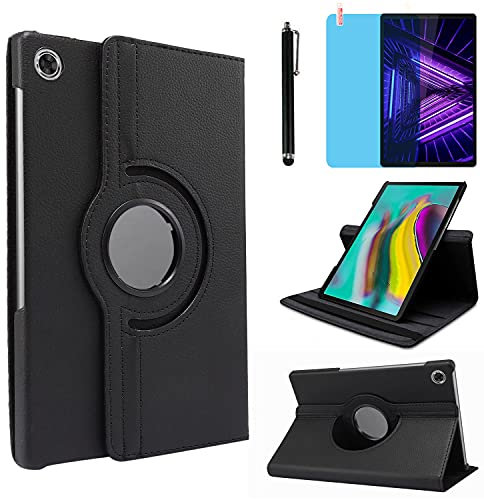 Custodia per Lenovo Tab M10 Plus 10.3 Inch 2020 (TB-X606F TB-X606X) - Rotazione di 360 gradi Custodia protettiva completa per supporto,Con Penna Stilo, Pellicola Per Schermo (Black)