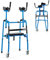 COSTWAY Wheeled Walking Frame, Height Adjustable Rollator Walker with Armrest Pads and Wheels, Foldable Rehabilitation Auxiliary Mobility Aids for Elderly Disabled (Blue)